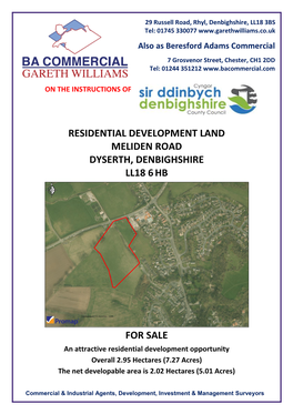 Residential Development Land Meliden Road Dyserth, Denbighshire Ll18 6Hb for Sale