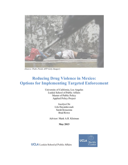 Reducing Drug Violence in Mexico: Options for Implementing Targeted Enforcement