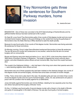 Trey Nonnombre Gets Three Life Sentences for Southern Parkway Murders, Home Invasion