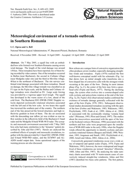 Meteorological Environment of a Tornado Outbreak in Southern Romania