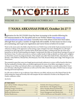 !!! NAMA ARKANSAS FORAY, October 24-27 !!!