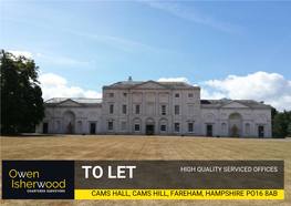 To Let High Quality Serviced Offices