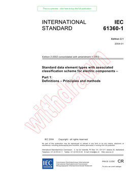International Standard Iec 61360-1