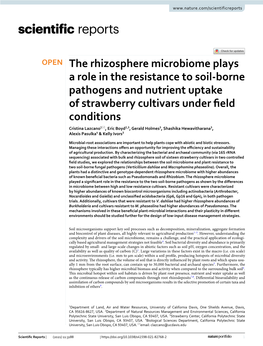 The Rhizosphere Microbiome Plays a Role in the Resistance to Soil-Borne