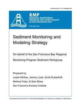 Sediment Monitoring and Modeling Strategy