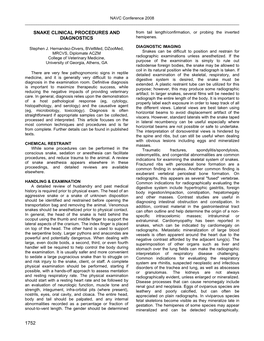 Snake Clinical Procedures and Diagnostics