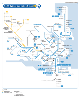 North Sydney Bus Network Map 190 Palm Beach N 188 Avalon