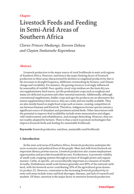 Livestock Feeds and Feeding in Semi-Arid Areas of Southern Africa Clarice Princess Mudzengi, Everson Dahwa and Clayton Simbarashe Kapembeza