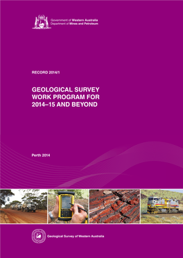Geological Survey Work Program for 2014-15 and Beyond