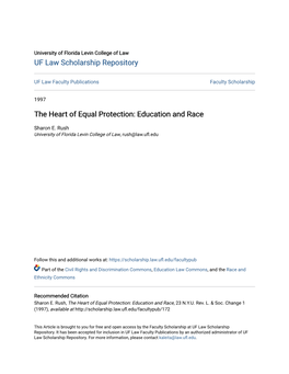 The Heart of Equal Protection: Education and Race