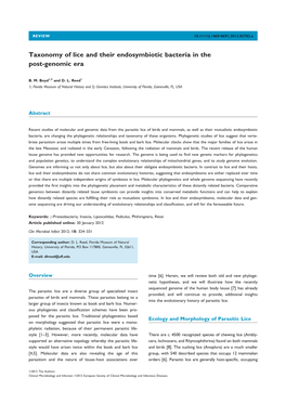 Taxonomy of Lice and Their Endosymbiotic Bacteria in the Post-Genomic Era