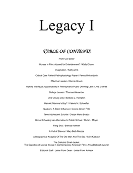 Table of Contents