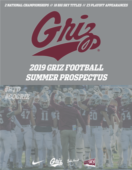 2019 Griz Football Summer Prospectus