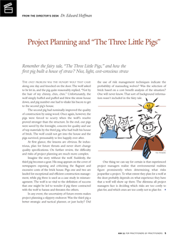 Project Planning and “The Three Little Pigs”