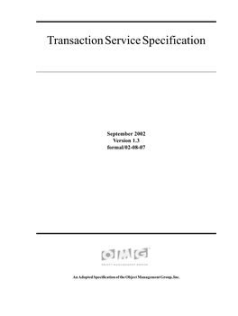 Transaction Service Specification