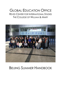 Global Education Office Beijing Summer Handbook