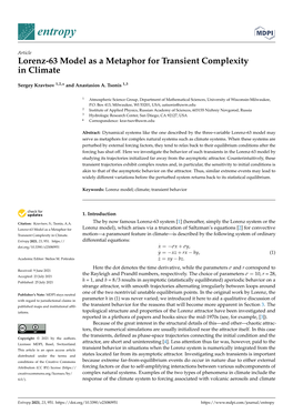 Lorenz-63 Model As a Metaphor for Transient Complexity in Climate