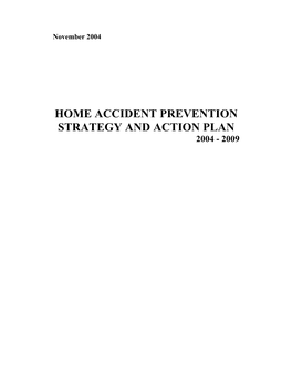 Home Accident Prevention Strategy and Action Plan 2004 - 2009