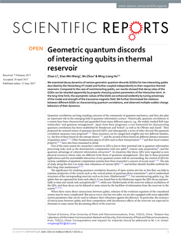 Geometric Quantum Discords of Interacting Qubits in Thermal Reservoir