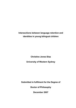 Intersections Between Language Retention and Identities in Young Bilingual Children