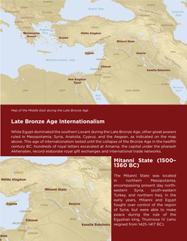 Late Bronze Age Internationalism Mitanni State (1500– 1360