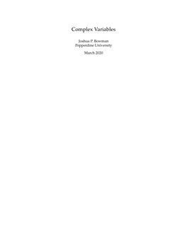 Complex Variables, by Bowman