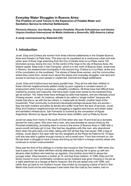 Everyday Water Struggles in Buenos Aires: the Problem of Land Tenure in the Expansion of Potable Water and Sanitation Service to Informal Settlements