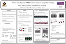 Pattern Classification of Fmri Retrieval States in Recognition Memory