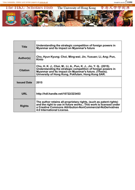 Title Understanding the Strategic Competition of Foreign