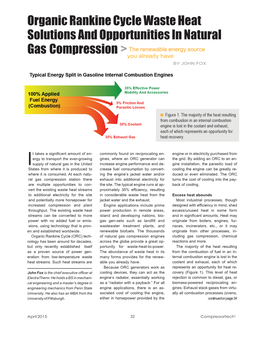 Organic Rankine Cycle Waste Heat Solutions and Opportunities in Natural Gas Compression > the Renewable Energy Source