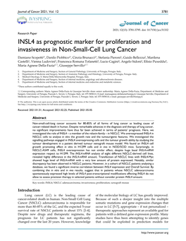 INSL4 As Prognostic Marker for Proliferation and Invasiveness In