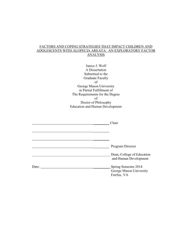 Factors and Coping Strategies That Impact Children and Adolescents with Alopecia Areata: an Exploratory Factor Analysis