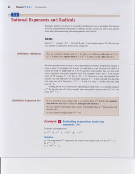 Rational Exponents and Radicals