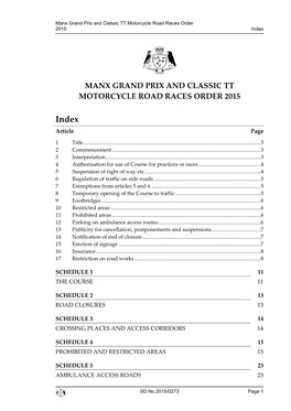 Manx Grand Prix and Classic TT Motorcycle Road Races Order 2015 Index
