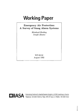 Emergency Air Protection: a Survey of Smog Alarm Systems