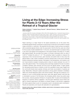 Living at the Edge: Increasing Stress for Plants 2–13 Years After the Retreat of a Tropical Glacier