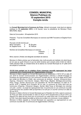 Compte-Rendu Du CM Du 15-09-15