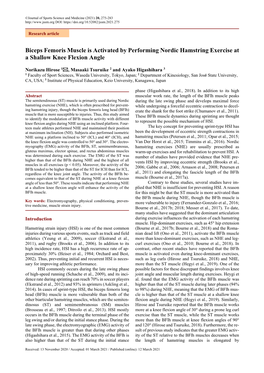 Biceps Femoris Muscle Is Activated by Performing Nordic Hamstring Exercise at a Shallow Knee Flexion Angle