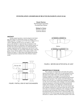 Investigation and Repair of Heat Exchanger Flange Leak