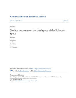 Surface Measures on the Dual Space of the Schwartz Space S Chaari