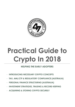 Practical Guide to Crypto in 2018