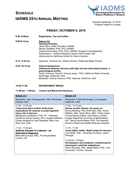 25Th Annual Meeting Program (PDF)