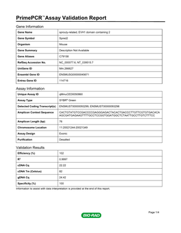 Primepcr™Assay Validation Report