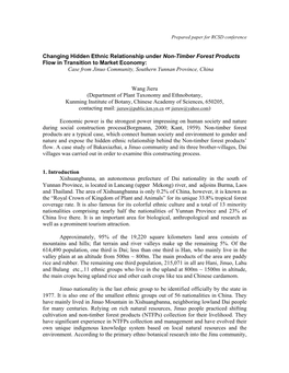 Changing Hidden Ethnic Relationship Under Non-Timber Forest Products Flow in Transition to Market Economy: Case from Jinuo Community, Southern Yunnan Province, China