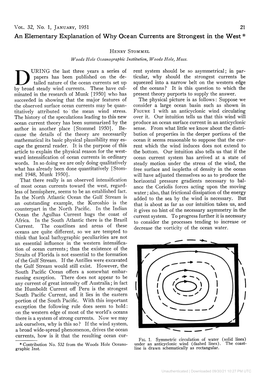 An Elementary Explanation of Why Ocean Currents Are Strongest in the West *