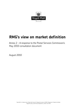 RMG's View on Market Definition