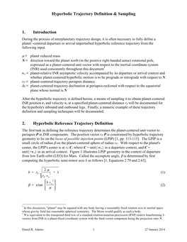 Hyperbolic Trajectory Definition & Sampling 1. Introduction 2
