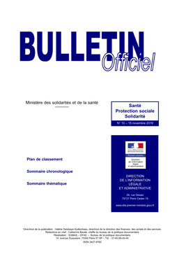 Santé, Protection Sociale, Solidarité, Au Bulletin Officiel Travail, Emploi, Formation Professionnelle Et Au Bulletin Officiel Jeunesse, Sports, Vie Associative