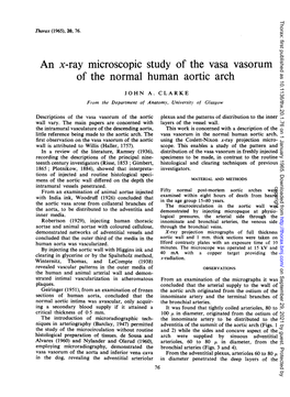 An X-Ray Microscopic Study of the Vasa Vasorum of the Normal Human Aortic Arch