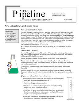 New Laboratory Certification Rules